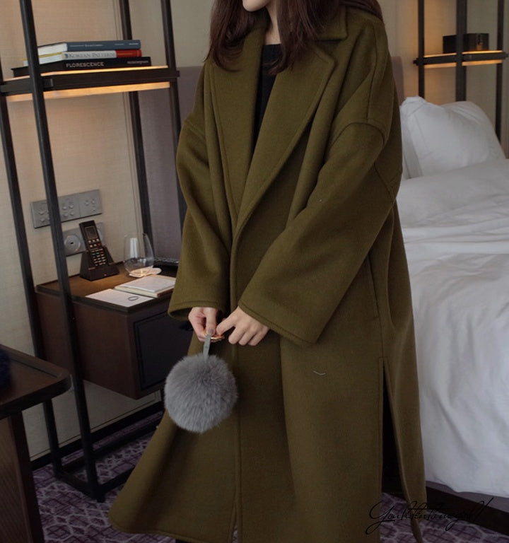 Women's wool woolen coat