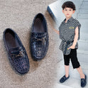 Step On Boys' British Style Leather Shoes