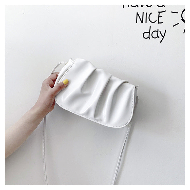 Pleated cloud saddle bag