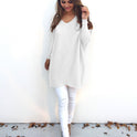 V-neck long sleeve women's thin sweater