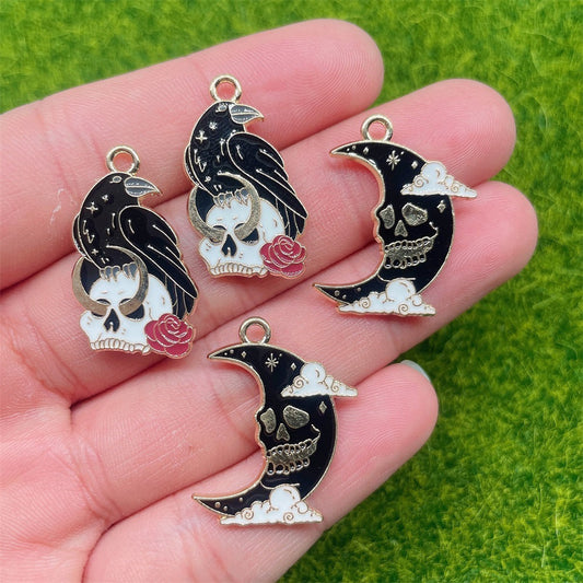 Gothic Style Cartoon Black Crow Pendant