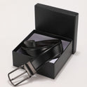 Men's Genuine Leather Business Double Sided Pin Buckle Belt