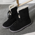 Women's Stylish Ruffled Snow Boots With Plush