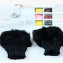 Autumn and winter warm thickening ladies gloves Korean rabbit hair cute half finger gloves wool knit gloves