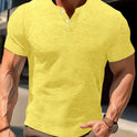 Men's Solid Color Casual Fashion Short Sleeved Shirt