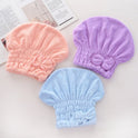 High Density Coral Fleece Bow Hair Drying Hat