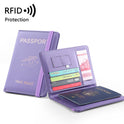 Pu Leather Passport Bag Rfid Multiple Card Slots Multifunctional Certificate Holder