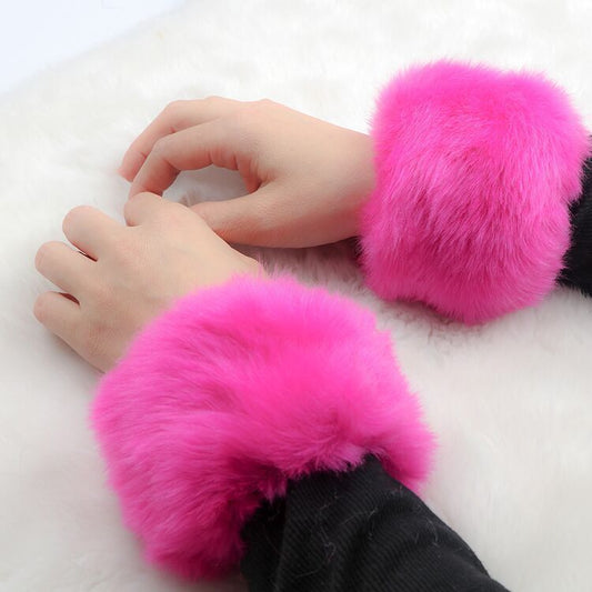 Fur Sleeves, Wrist Cuffs, Fur Wristbands, Plush Bracelet Sleeves, Belts