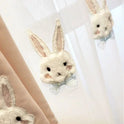 Plush Rabbit Cute Princess Pink Children's Room Curtain