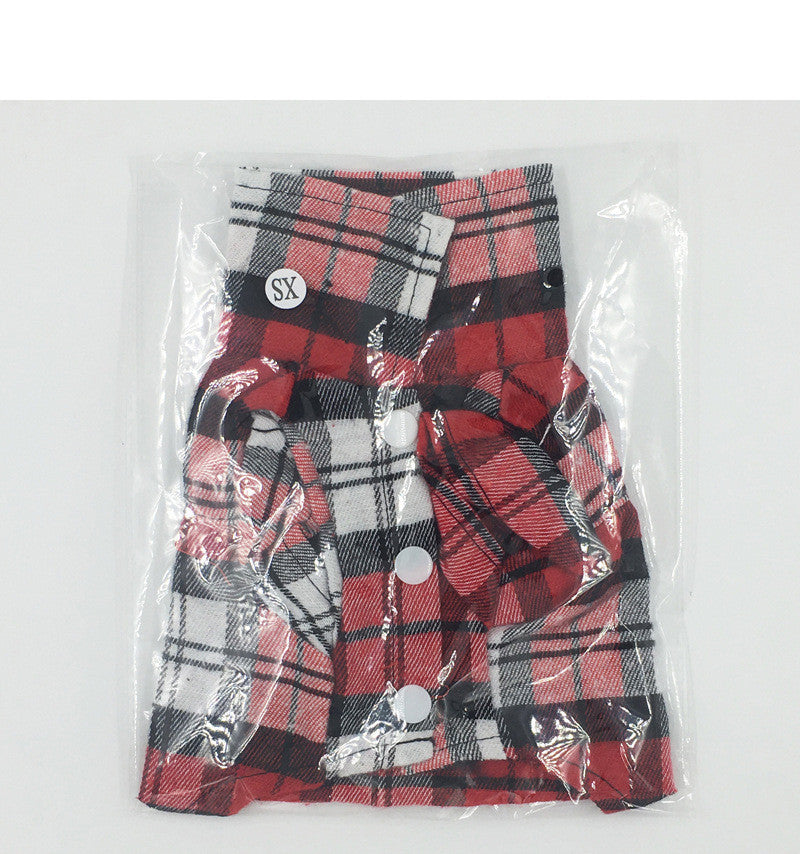 Pet Plaid Shirt Spring And Summer Dog Clothes