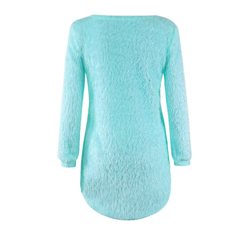 Solid Color Long Sleeve Women's Sweater Top