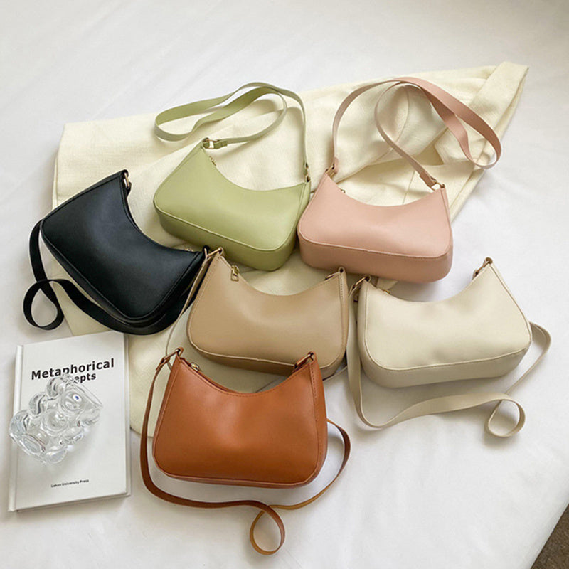 Women's Underarm Bag Solid Color Small Square Handbag Fashion Shoulder Bags