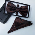 Paisley pattern bow tie dark blue black bow tie male British fashion cashew flower bow gift set