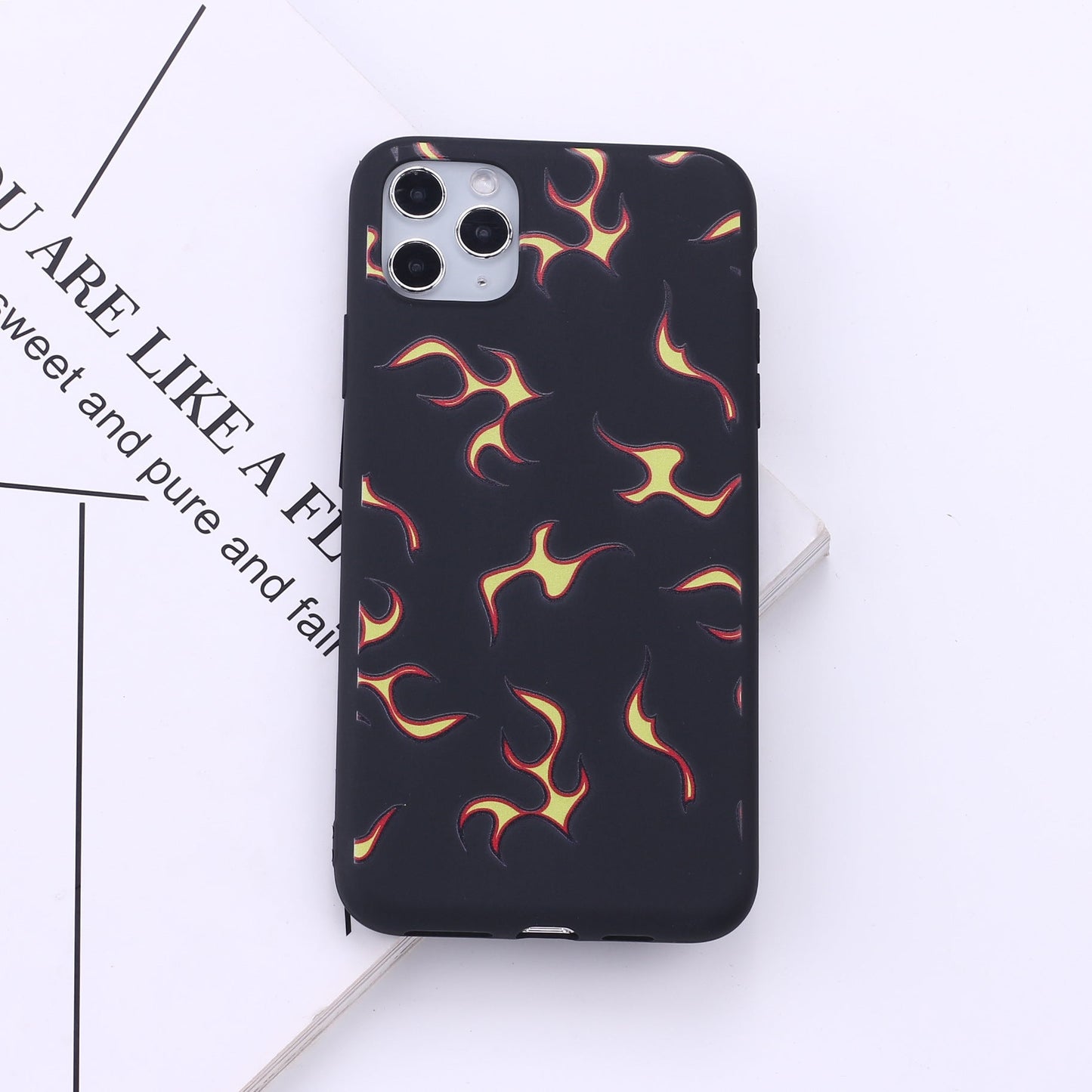 Compatible with Apple , Multicolor color soft shell flame phone case