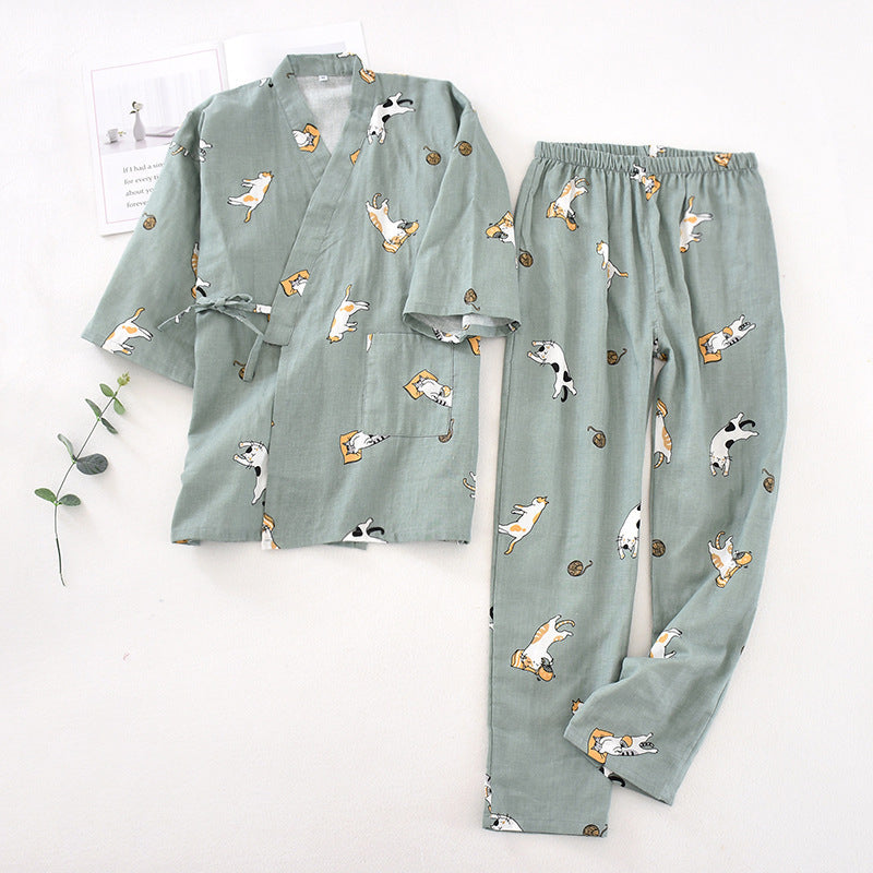 Japanese Mu Ji Pajamas Men's And Women's Kimono