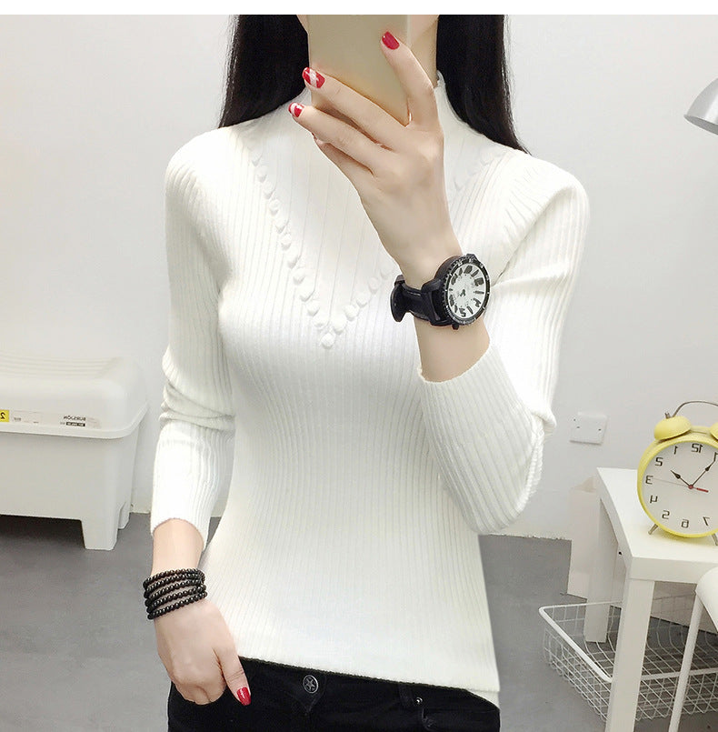 Half high neck slim bottoming shirt