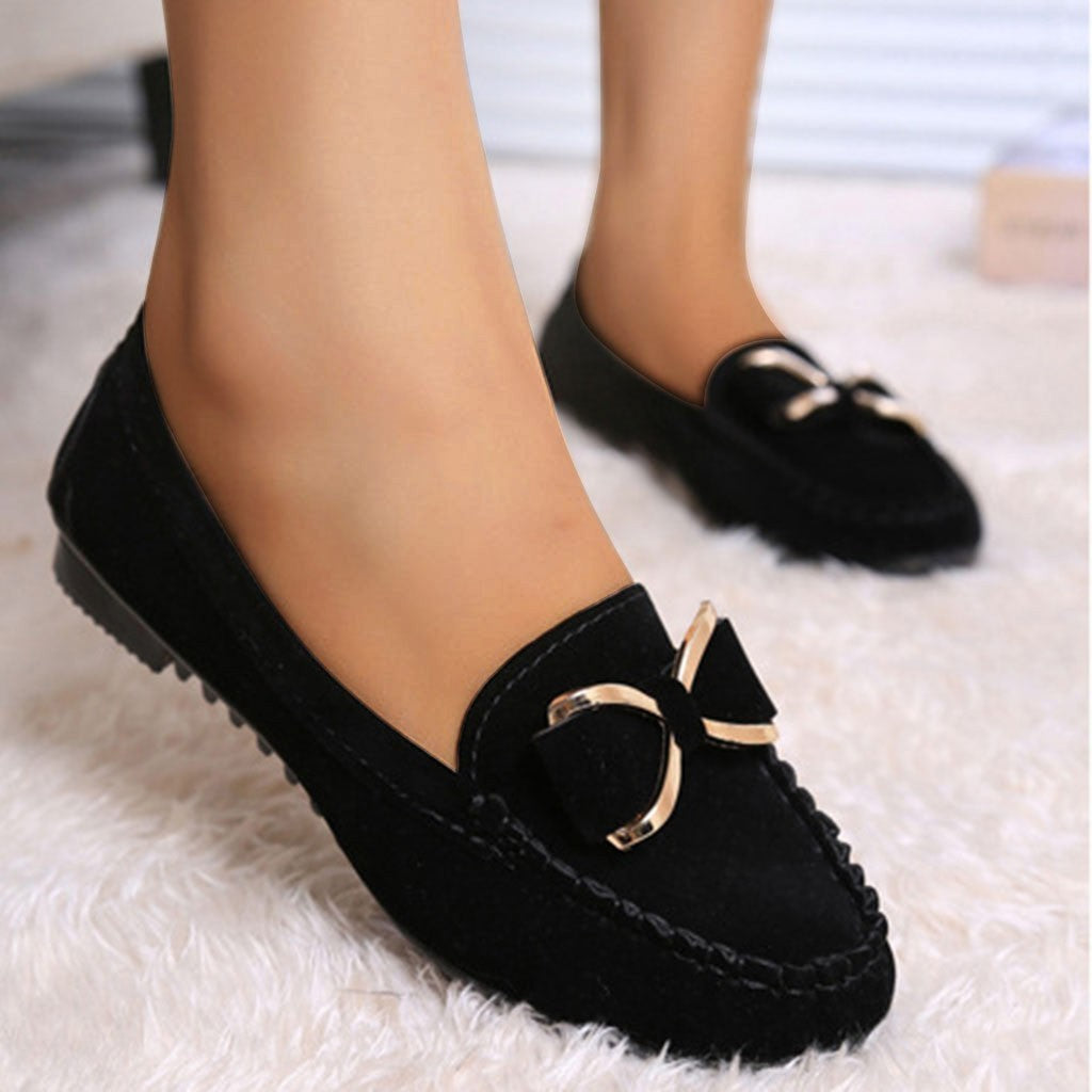 Peas shoes flat shoes bowknot women's shoes