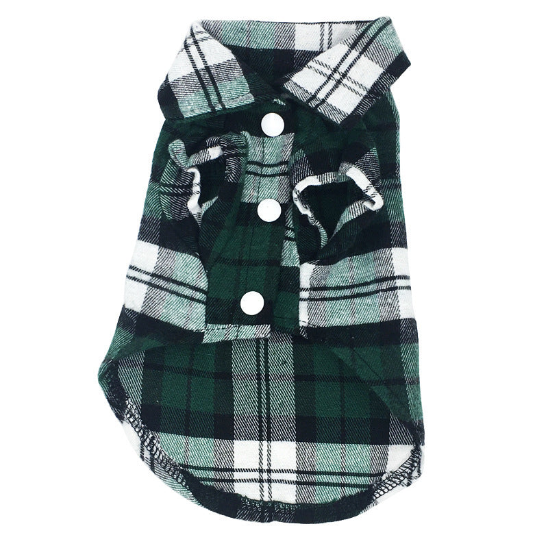 Pet Plaid Shirt Spring And Summer Dog Clothes