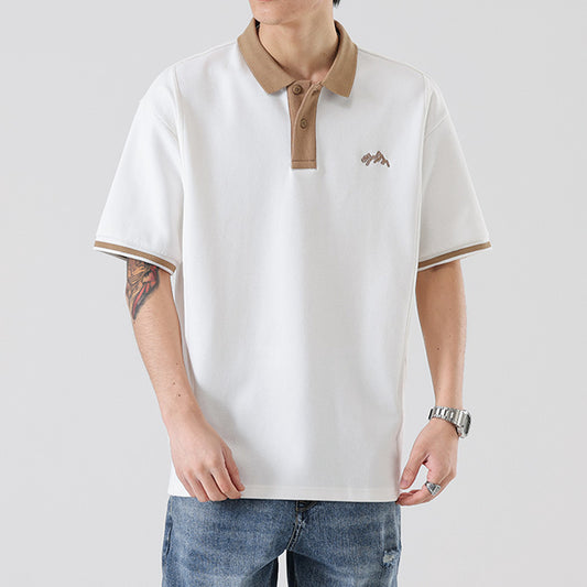 Men's Simple Contrast Color Fashion Embroidered T-shirt