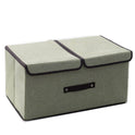 Cotton And Linen Fabric Double Lid Storage Box Foldable