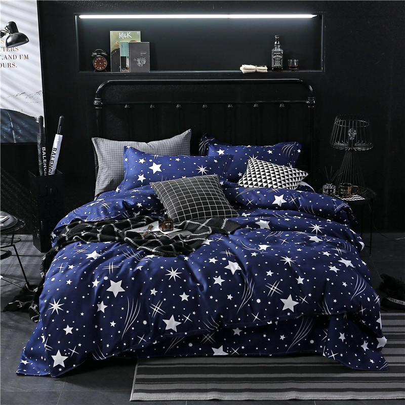 Four-piece Bed Set Blue Night Sky Bed Sheet Quilt Cover Single Double