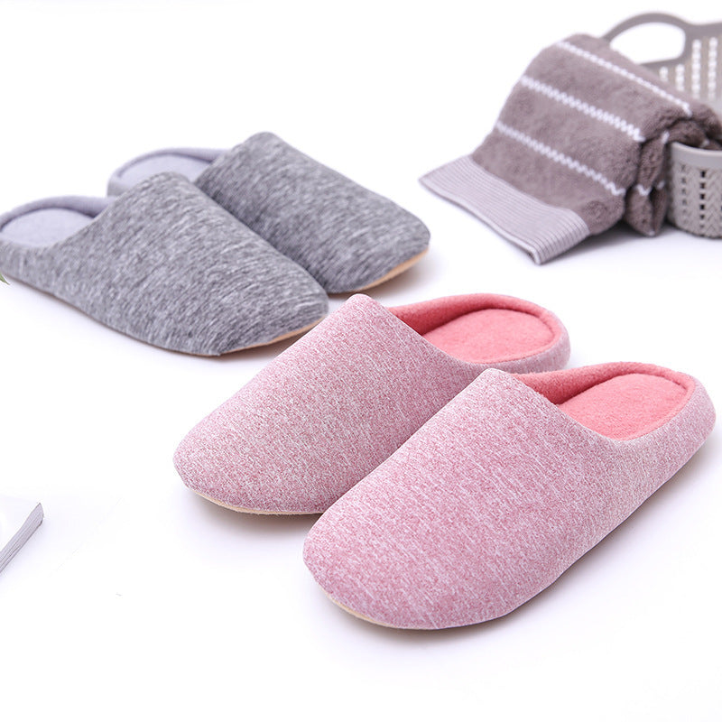 Home wooden floor non-slip warmth half-pack heel slippers