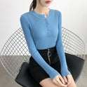 Low Round Neck Leaky Collarbone Knit Bottoming Shirt Slim Fit