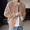 Fashion Solid Color Simple Men's Knitwear Cardigan Sweater Coat