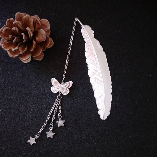 Luminous Retro Pure Copper Feather Bookmark