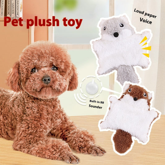 Plush Flying Squirrel Ringing Paper Sound Cat Teaser Toy