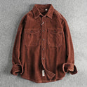 Retro Corduroy Cotton Long-sleeved Shirt For Men