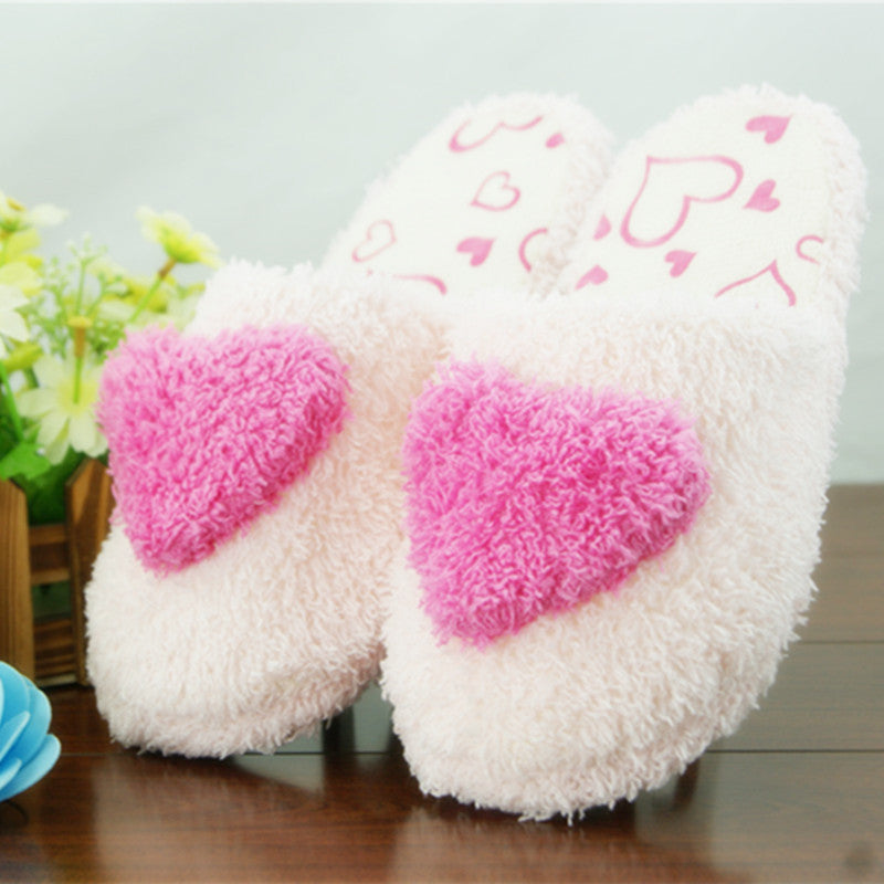 Non-slip plush cotton slippers