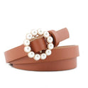 Faux leather pearl belt