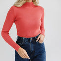 Women's Fashion Simple Pure Color Half Collar Sweater