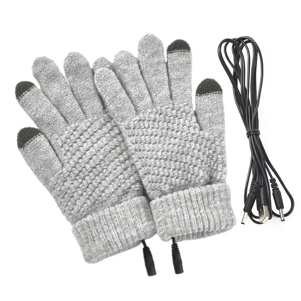 USB Heating Electric Heating Gloves Thermal Thickened Knitting