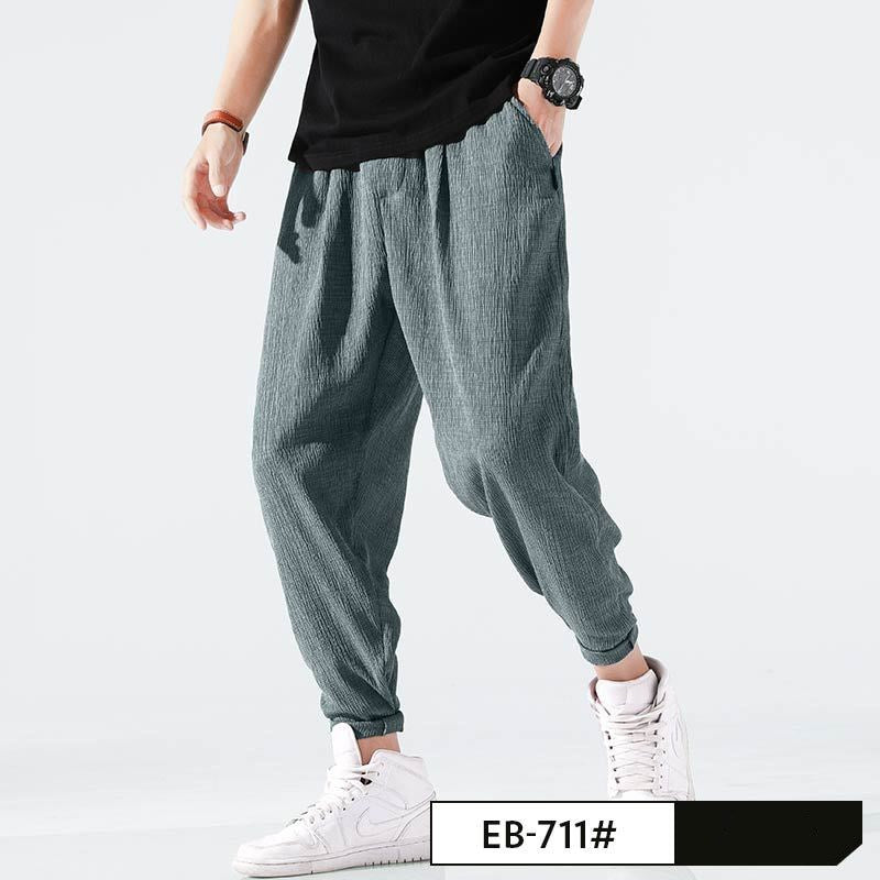 Linen loose casual knitted cropped quick-drying trousers