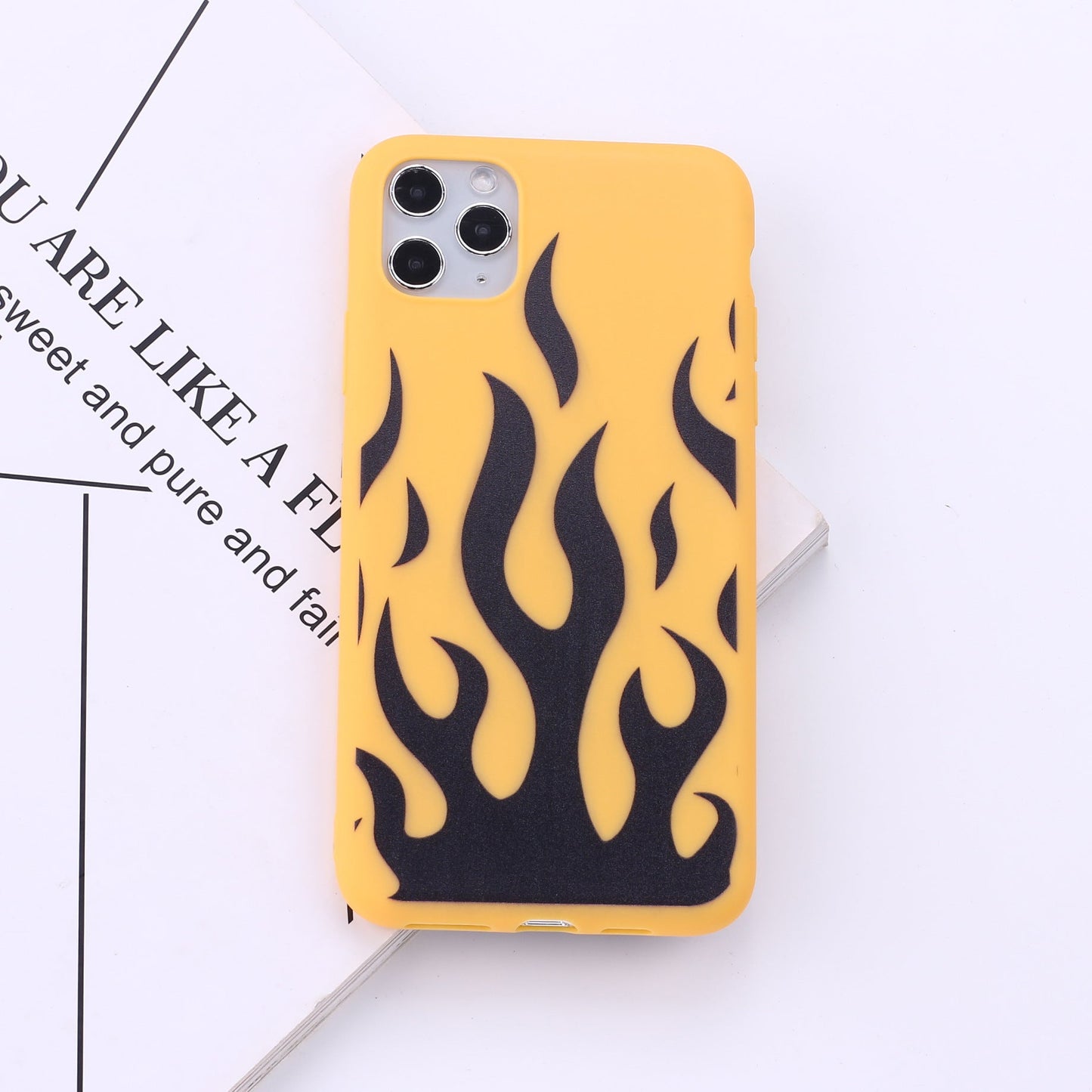 Compatible with Apple , Multicolor color soft shell flame phone case