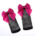 Female Lace-up Bow Fishnet Socks