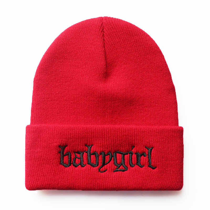 Embroidered Knitted Hat Warm Pullover Hip Hop