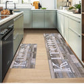 Crystal Velvet Gray Wood Grain Kitchen Door Mat