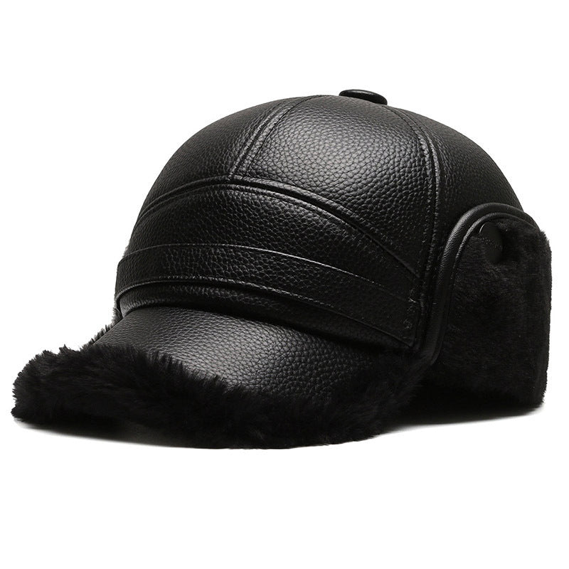 Middle-aged And Elderly People's Hats Men's Ear Protection Winter Warm Old Man Peaked Cap