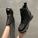 Thick-soled Comfortable Round Toe Thick Heel Side Zipper British Style Short Boots