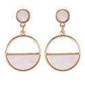 Geometric Semicircle Openwork Imitation Marble Earrings