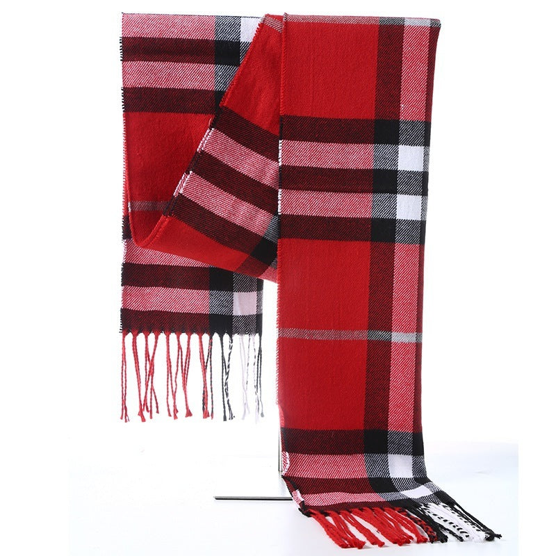 Cashmere warm fashion plaid ladies bib