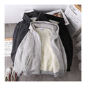 Student versatile loose hooded zipper cardigan sweater