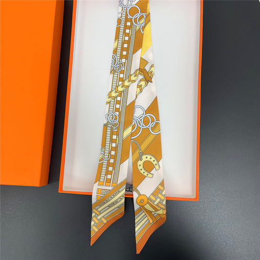 Women's Elegant Professional Duplex Printing Silk Scarf