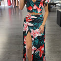 Printed Floral Dress Two-piece Suit For Women