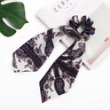 Printed silk scarf large intestine hair ring