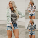 European And American Long Sleeve Printed Camouflage Hooded Zip Jacket