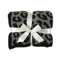 Knitted Sofa Blanket Leopard Print Fleece-lined Cover Office Nap Blanket